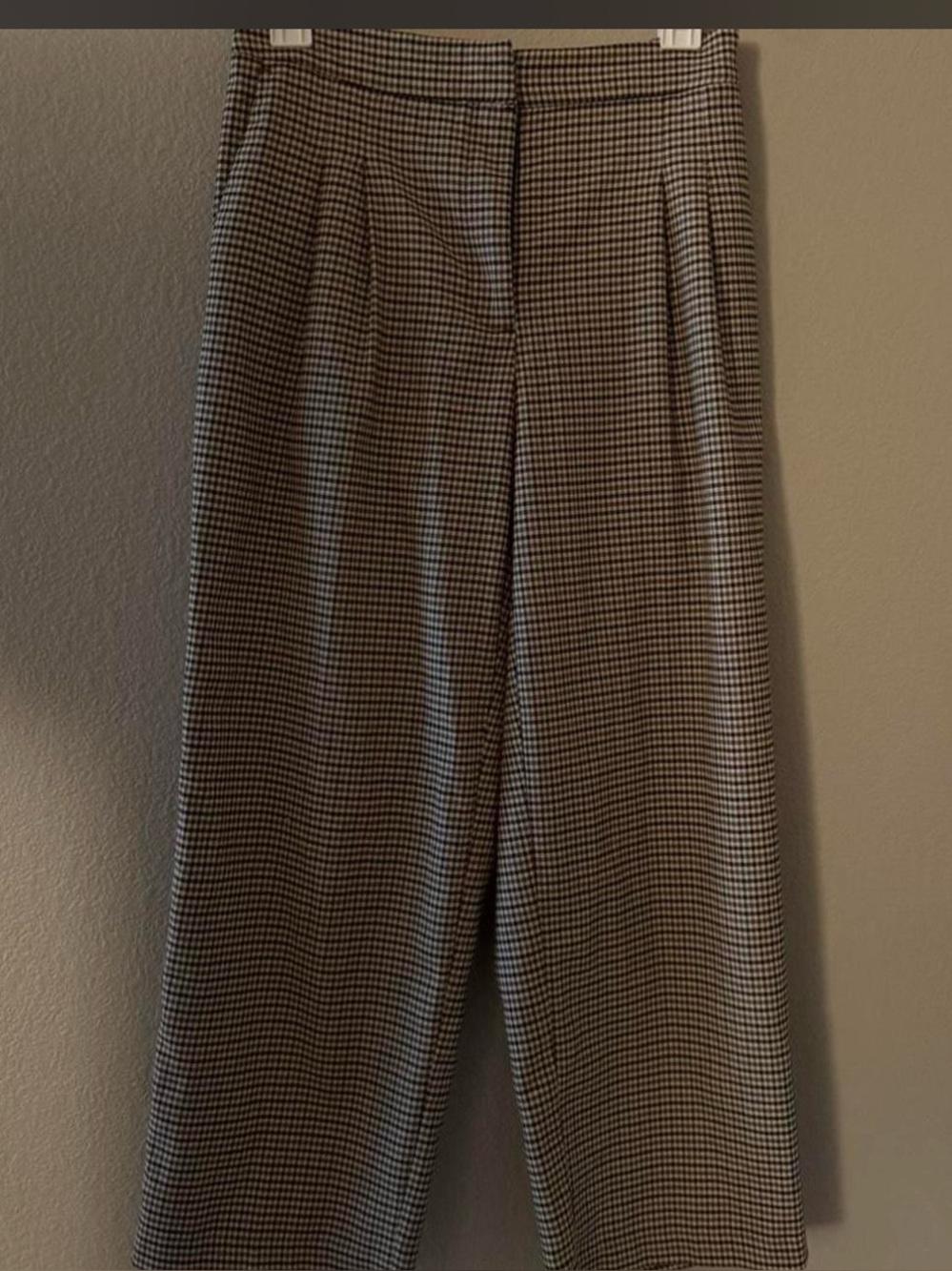 Rachel Zoe High-Waist Houndstooth Wide Leg Trousers